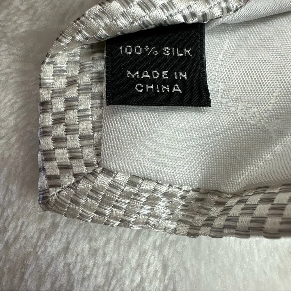 Nicole Miller silver woven silk tie‎